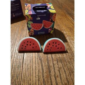 SunnyLife Watermelon Salt Pepper Shaker Set Ceramic Kitchen Summer Seasoning New